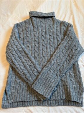 Ricki's Women's Gray Cable-Knit Turtleneck Sweater